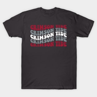 Crimson Tide Wave Font Design T-Shirt